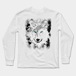 Wolf - Gray Wolf Head - Beautiful Eyes Long Sleeve T-Shirt